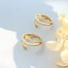 Anillo simple de estilo coreano ins con apertura irregular no ajustable bañado en oro real de 18 quilates acero de titanio transfronterizo joyería al por mayor
