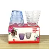 Taza creativa de gota de lluvia colorida seis piezas de vaso de vidrio de color arcoíris taza individual taza de regalo venta al por mayor logo impreso