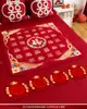 Alfombra de Bendición de Boda Bordada con la Palabra "Fu" para Cien Bendiciones, un Nacimiento Temprano de un Niño Precioso, la Prensa de la Cama de la Novia, una Colección Completa de Artículos de Preparación para la Boda para la Mujer