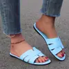 Novas Chinelos Estilo 2025 para Primavera e Verão, Sandálias Flat Tendência de Praia com Bico Redondo, Chinelos Antiderrapantes Femininos
