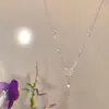 Elegante Colar com Borboleta de Zircônia e Pingente de Pérola com Franja Feminino Nicho High-end Light Luxury Moda Versátil Corrente de Colar