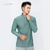 Roupa de Corrida Manga Longa Secagem Rápida Masculina Slim Respirável Meio Zíper Camiseta Esportiva Top para Maratona Basquete Treinamento Físico