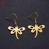 Nuevos pendientes creativos de acero inoxidable con forma de mariposa y libélula, con alas de ángel y colgantes de insectos, para Europa y América, fabricantes de joyas transfronterizas.