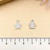 20 Pingente de Flor de Óleo Gota K Branco Pingente de Flor de Rosa Laço Flor de Óleo K Pingente DIY Pulseira Doce Fofa Acessórios de Joias