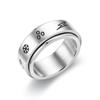 Anillo Giratorio de Acero de Titanio con Diseño de Estrella y Luna, Nuevo Estilo Transfronterizo Europeo y Americano, Juego de Anillos para Pareja, Joyería de Acero Inoxidable, Estilo Giratorio para Pareja