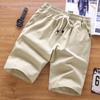 Verão novas calças masculinas japonesas de algodão e linho calções casuais shorts grandes shorts calças de praia finos masculinos