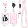 Porta-Crachá de Identificação de Estudante Retrátil para Pendurar no Pescoço, Crachá de Funcionário, Cartão de Controle de Acesso, Cartão de Identificação de Fábrica, Capa Protetora com Fivela de Puxar Fácil, Porta-Cartão