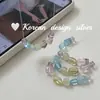 Joyería Dulce Hecha a Mano Estilo Coreano Plata de Ley S925 Cristal de Colores Hilo de Pescar Transparente Collar Suave y Fresco