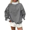 Sudadera Casual Suelta de Manga Larga con Cuello Medio Alto y Rayas para Mujer, Nueva Colección Otoño/Invierno 2026, Transfronteriza Europea y Americana de Amazon