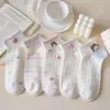 Calcetines para niñas, calcetines cortos infantiles de dibujos animados lindos, calcetines finos de malla transpirable para verano para niñas, calcetines de estudiante