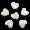 Cuentas facetadas de amor con galvanoplastia UV acrílica, hechas a mano, para cadena de teléfono móvil, color crema melocotón, joyería con cuentas en forma de corazón