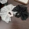 Falda de malla de encaje francés de alta gama, aro para el pelo colgante, tocado, lazo para la cabeza, accesorios para el cabello, cuerda para el cabello