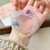 Novo Estilo Chinês Retrô Cristal Branco Natural Ametista Cristal Rosa Multi-Tesouro Círculo Duplo Pulseira de Contas Pulseira de Nicho para Mulheres