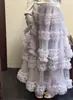 Vestido Largo Estilo Hada de Nicho 2026 con un Ambiente Minimalista Estilo Coreano, Falda de Media Capas Estilo Pastel con Parches de Malla 4809