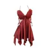 Ropa Interior de Princesa Oran Sexy Espalda Descubierta Seda de Hielo Tirantes de Mariposa Bata de Noche Almohadilla en el Pecho Cómoda Bata Exterior Ropa para el Hogar traje