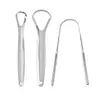 Raspador de língua em forma de U de aço inoxidável limpador de revestimento de língua de grande abertura desodorante ferramenta de limpeza oral caixa de ferro terno