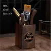 Ébano Madera Maciza Ceremonia del Té Liujunzi Set Palo de Rosa Hogareño Kung Fu Té Set Pincel de Té Bol Bolígrafo Posavasos Set Arte del Té Piezas de Repuesto