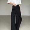 Pantalones de Pierna Ancha de Cintura Alta Talla Grande Jin Bukang Estilo Retro de Nicho Yaoji Yamamoto Diseño de Costura con Pliegues Laterales Caída
