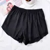 Shorts de seguridad blancos JK para mujer, no se enrollan, se pueden usar por fuera, leggings finos de seda helada para verano, anti-exposición, shorts holgados para casa