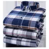 Camisas de Algodón Oxford a Cuadros de Manga Larga para Hombre para Primavera e Invierno, Versátiles Resistentes al Frío Camisas de Negocios para Caballero con Estampado Flock, Venta al por Mayor