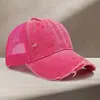 Gorra de Béisbol Lavada con Efecto Desgastado Transfronteriza con Logo Personalizado, Gorra de Malla Versátil Casual Retro Estilo Coreano, Sombrero de Sol Transpirable para Protección Solar