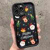 Funda de Silicona para iPhone 17/16/15, Año Nuevo 16 Pro Max Cobertura Completa, Papá Noel y Reno