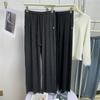 Pantalones de Punto Holgados Rectos de Cintura Alta Caídos para Mujer, Otoño Nuevo Cintura Elástica Suaves Casuales Deportivos Largos