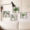 Pegatinas de Pared 3D Verticales de Plantas en Maceta Transfronterizas para Decoración de Pared de Entrada de Sala de Estar, Cubriendo Imperfecciones, Renovación de Habitación, PVC Autoadhesivo