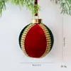 Novo produto transfronteiriço Natal 8cm ornamento de bola de Natal de veludo, bola de decoração de árvore de Natal de espuma de veludo atacado