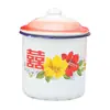 Venda Direta de Fábrica de Caneca Esmaltada Estilo Antigo Floral Vermelho Dupla Felicidade, Lembrança de Casamento, Caneca Grande com Caixa de Presente