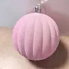 Bola Individual de Terciopelo Flocado Bola de Navidad Bola Colgante Decoraciones para Árbol de Navidad Rojo Navideño Accesorios Colgantes de Año Nuevo Accesorios