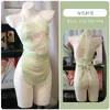 Paixão Floral Retrô Faixa de Barriga Transparente Tentação Puro Desejo Estilo Hanfu Conjunto Sexy para Role-Playing A962