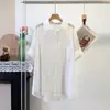 Roupas de Verão 2026 Algodão Seda Gelada Cor Sólida Solta Bolso Comprimento Médio Camisa Manga Longa Feminina Roupas de Proteção Solar Atacado
