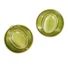Qingdao Vintage Esmalte Verde Oval Pedra Olho de Gato Padrão Esculpido Brincos Redondos Brilhantes Brincos Femininos