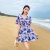 Gordura mm Fato de Banho Plus Size Slim Moda Floral Saia Fato de Banho Peça Única Conservador Estilo Mãe Fato de Banho Atacado