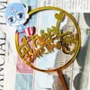 Fabricantes de cartões de bolo de acrílico com impressão colorida tridimensional transfronteiriça diretamente para decoração de bolo de aniversário, casamento, Feliz Bolo