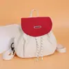 Al por mayor 2026 Nueva Mochila para Estudiantes de Secundaria Versátil Casual Moda Mochila Color Bloque Letra Cierre de Cordón Bolso de Hombro Doble para Mujer