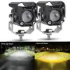 WJ foco para coche y moto nuevo luz exterior faro modificado para coche eléctrico LED de una sola bombilla bicolor amarillo blanco