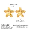 Brincos de Flor Brilhantes Yiyi Moda Transfronteiriça Aço Inoxidável Banhado a Ouro 18K Simples com Toque de Luxo Brincos de Aço Titânio que Preservam a Cor