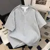 Verão 2026 Novo Estilo Coreano Tendência 250g Algodão Mamba Gola V Manga Curta Camiseta com Toque de Luxo, Tamanho Grande Top Solto Moda
