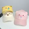 Fábrica en stock lindo lindo oso babosa cachorro cerdo gorra de béisbol cara pequeña gorra de ala grande venta al por mayor