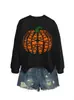 Amazon eBay sitio independiente moda casual elegante mujer libro calabaza cuello redondo manga larga sudadera para exportación