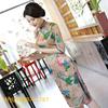 Vestido Cheongsam Bordado Ai Qi Talla Grande 6XL Nuevo de Primavera y Verano 2020 Vestido Cheongsam Talla Grande de Largo Medio Vestido de Manga Media para Chica Gordita