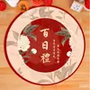Decoración de Luna Llena Accesorios para Fotos Suministros para Ceremonia de los Cien Días del Bebé Sobre Rojo para Bebé en Casa Alfombra para Banquete de los Cien Días