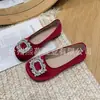 Comercio exterior transfronterizo talla grande 2026 otoño estilo europeo y americano zapatillas planas de strass para mujer para ir al trabajo