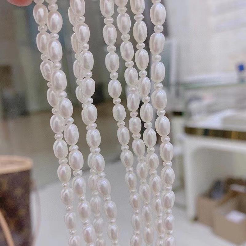 天然淡水珍珠项链女夏14k注金时尚简约百搭高级感米形珍珠锁骨链