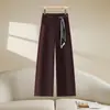Pantalones de Traje Blancos Acortados de Pierna Ancha para Mujer, Otoño 2026 Nuevo de Cintura Alta Ajustados Petite Casual Versátiles de Pierna Recta