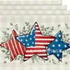 Mantel Más Vendido de Amazon para el Día de la Independencia con Estrellas Rayadas, Lino, Resistente al Calor, Resistente a las Manchas, Decoración de Mesa al por Mayor