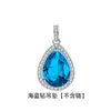 Colgante de Diamante Brillante con Borde de Bloqueo Lleno de Diamantes Colgante de Gema de Color Esmeralda con Forma de Gota de Agua Collar de Compromiso de Lujo Chapado en 18K Europeo y Americano