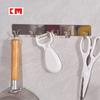 KM 7025 acero inoxidable siete piezas gancho adhesivo fuerte para colgar en la pared cocina baño gancho adhesivo sin perforación gancho de baño